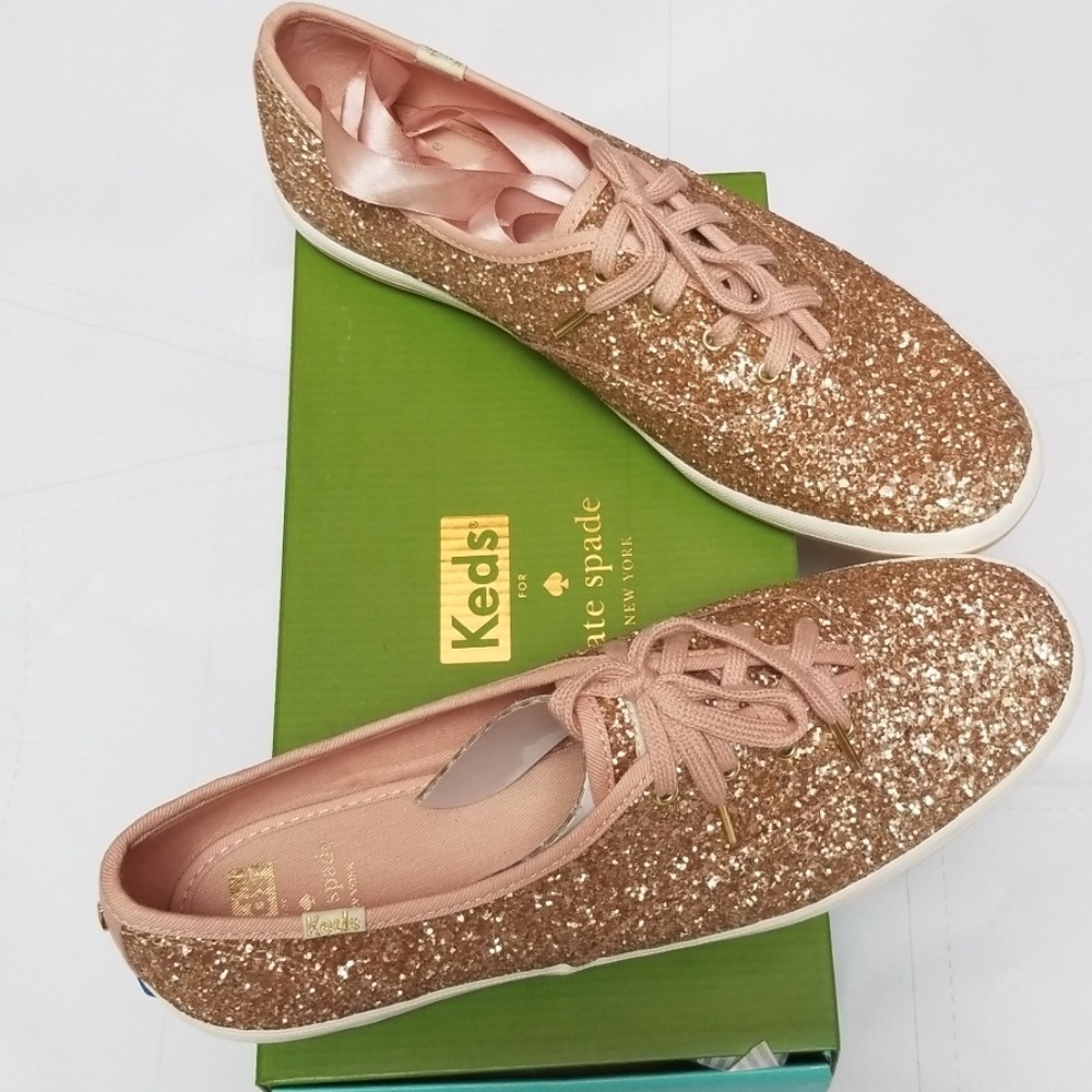 Kate Spade Rose Gold Glitter Keds